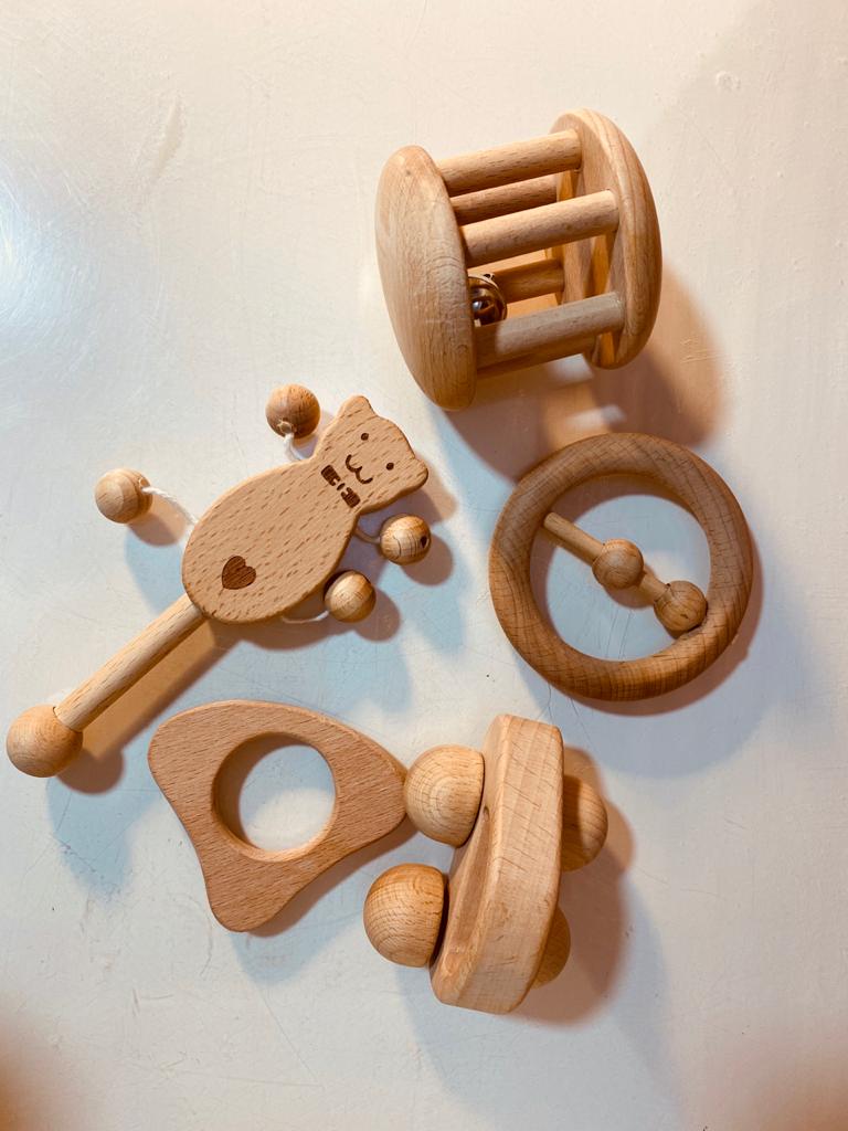 Wooden Rattle Set